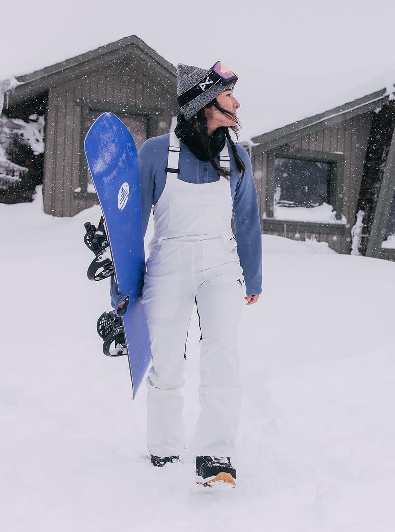 Burton Women's Avalon 2L Stretch Bib Pants, Stout White, L - Image 2