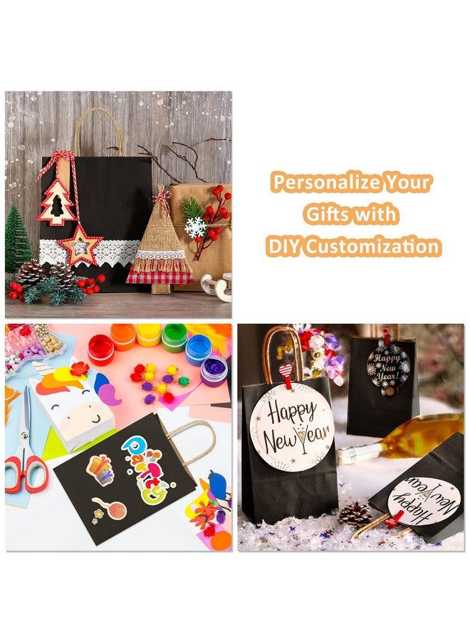 BagDream Gift Bags 100Pcs 5.25x3x8 Small Kraft Paper Gift Bags with Handles Bulk, Black Paper Sacks for Small Business, Retail, Merchandise, Grocery, Wedding Birthday Party favor - Image 5