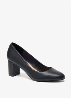 Celeste Women's Solid Slip-On Shoes with Block Heels  - Image 1