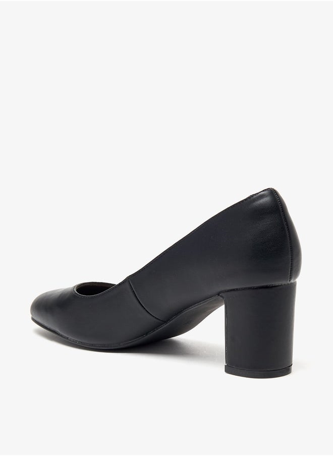 Celeste - Women's Solid Slip-On Shoes with Block Heels - Image 1