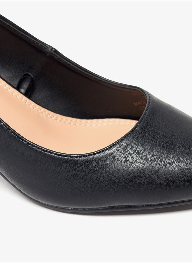 Celeste - Women's Solid Slip-On Shoes with Block Heels - Image 1