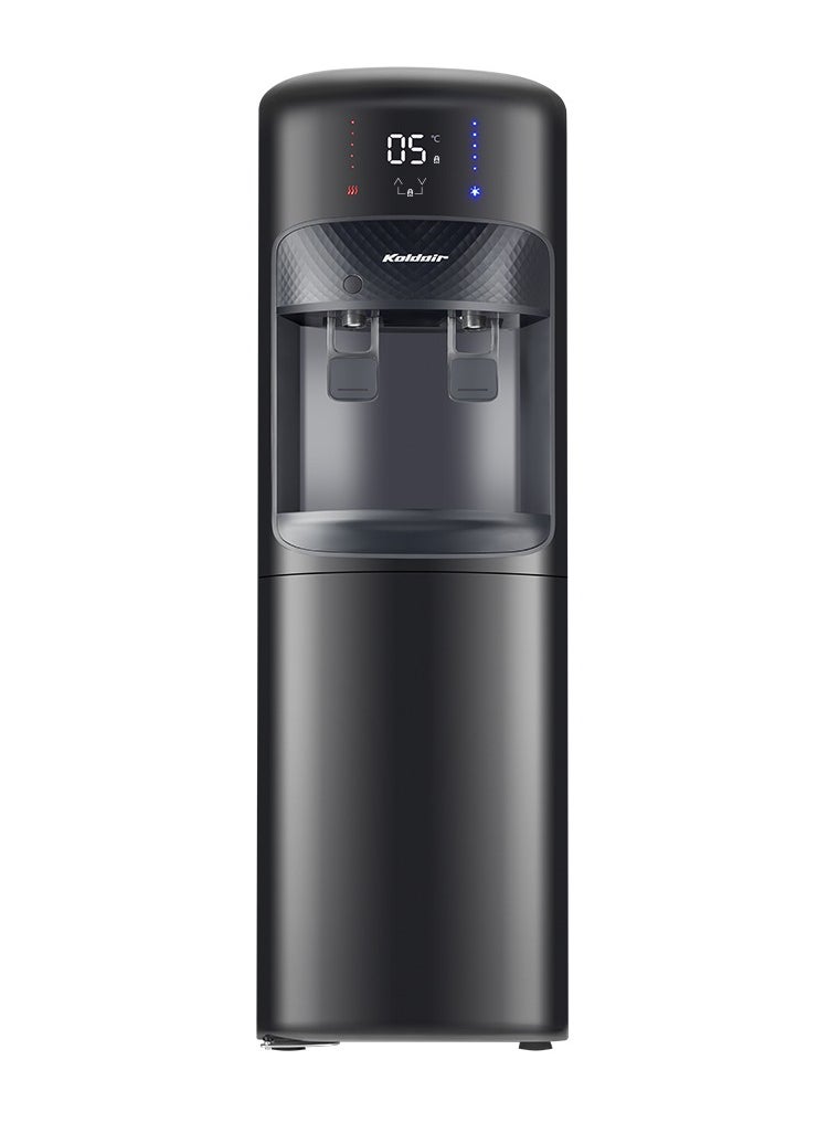 Koldair - Top-Load Freestanding Water Dispenser With Fridge Type AF Digital Screen 2 Taps Hot And Cold Black - Image 1