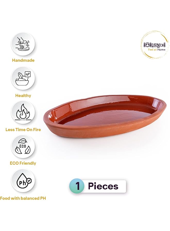 luksYol Small Oval Pots For Cooking, Pan For Mexican Indian Korean Dishes, Handmade Cookware, Clay Pot For Oven, Terracotta Pot, Clay Pot For Cooking, Clay Pan For Cooking, Clay Oven Pot Set 2 Pcs, - Image 4