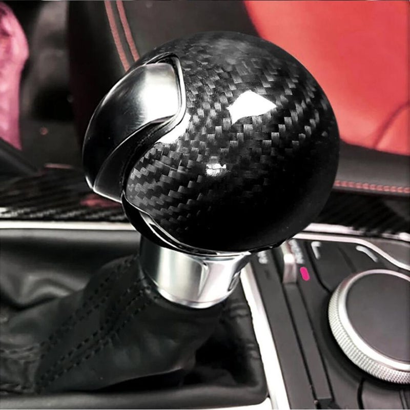 Car Engine Gear Shift Knob Handle Cover Trim Sticker Carbon Fiber Pattern For Audi A3 S3 2014-2018 Durable Plastic Interior Accessory - Image 4