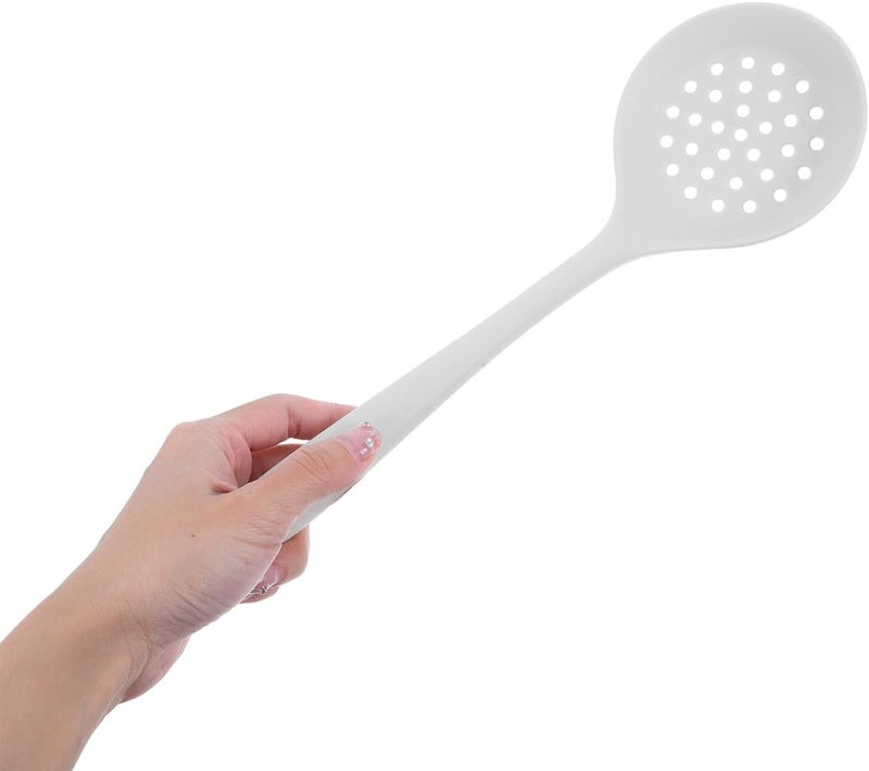 Silicone Skimmer Ladle Food-grade Heat Resistant Slotted Spoon Kitchen Strainer for Pasta and Hot Pot Cooking - Image 3