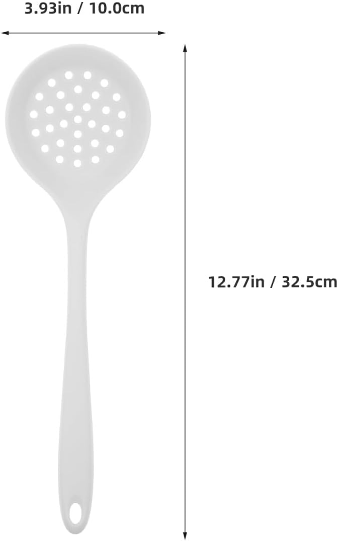 Silicone Skimmer Ladle Food-grade Heat Resistant Slotted Spoon Kitchen Strainer for Pasta and Hot Pot Cooking - Image 2