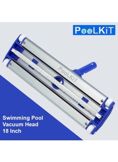 PooLKiT PooLKiT Swimming Pool Vacuum Head 18 Inch Deep Leaf Rake Net Bag Net 14 Flexible Vacuum Head with Side Brush Algae Brush 10 Wall Brush 10 Vacuum Hose Pipe 9 meter30 Feet EVA Suction Pipe  - Image 2