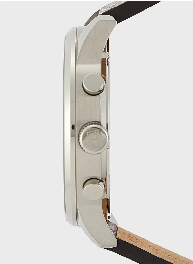 TOMMY HILFIGER Leather Strap Chronograph Watch