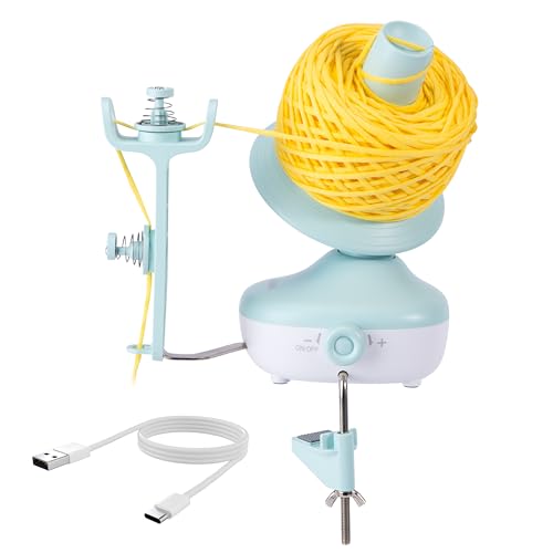Etcokei Electric Yarn Winder M1 for Crocheting Compact Yarn Cake with Strong Tension Stepless Speed Automatic Wool Spinner Ideal Helper for Knitting Lovers Mint Green - Image 1