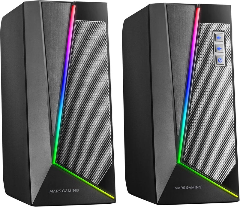 MARS GAMING MARSGAMING MS7, Speaker RGB, Bluethooth 5.0 + Jack 3.5, DSP Sound 20W, Black - Image 1