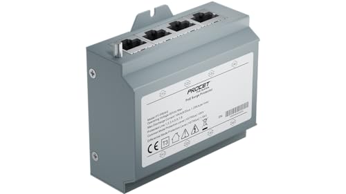 PROCET PoE System PROCET Ethernet Surge Protector Gigabit - 4 Pairs Port 20KV Industrial Lightning Arrestor for -40°F to 185°F, 120W/port PoE++ RJ45 Surge Protector, 10/100/1000Mbps, Gas Discharge Tube（GDT）, PT-PR04G - Image 3