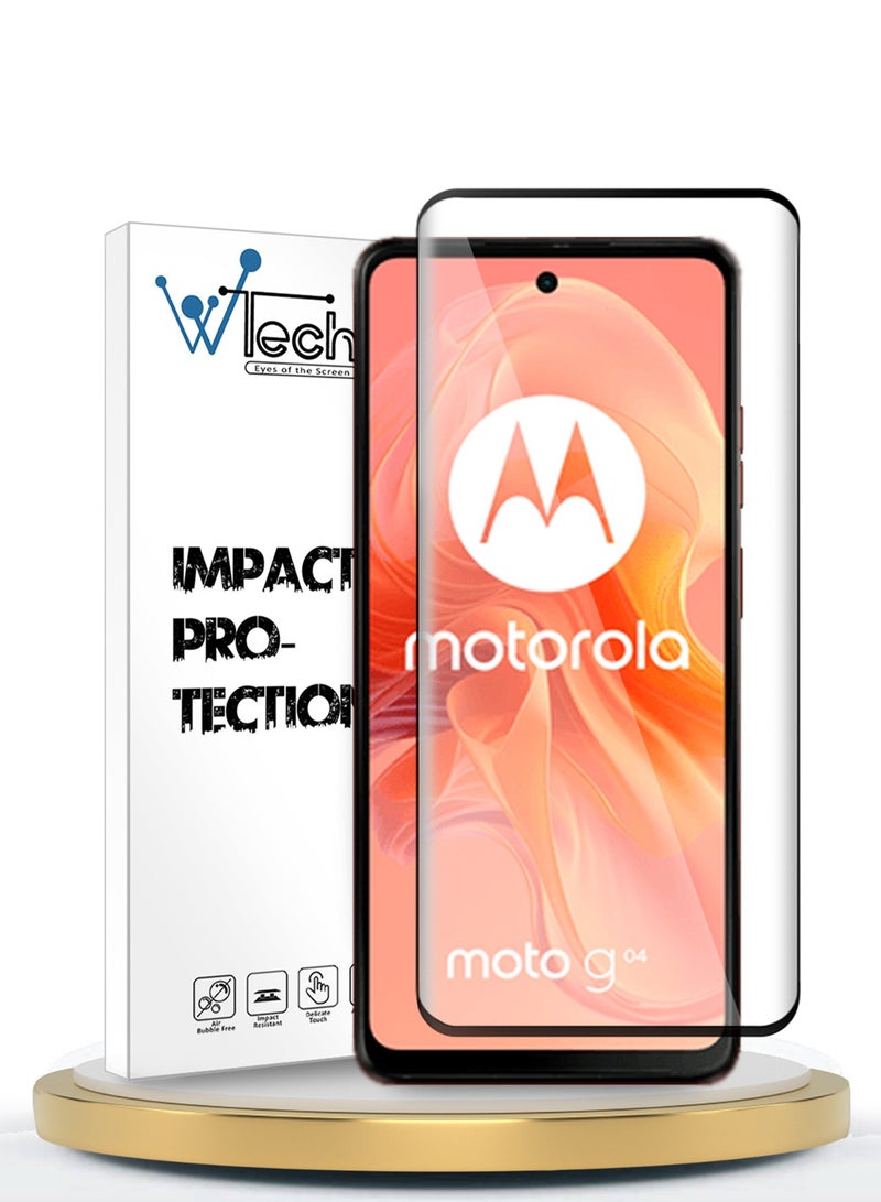 Motorola Moto G04 / G04s / G24 / G24 Power 4G 2024 Premium E2E Full Glue Full Cover Tempered Glass Screen Protector (MSGECN) - Clear/Black