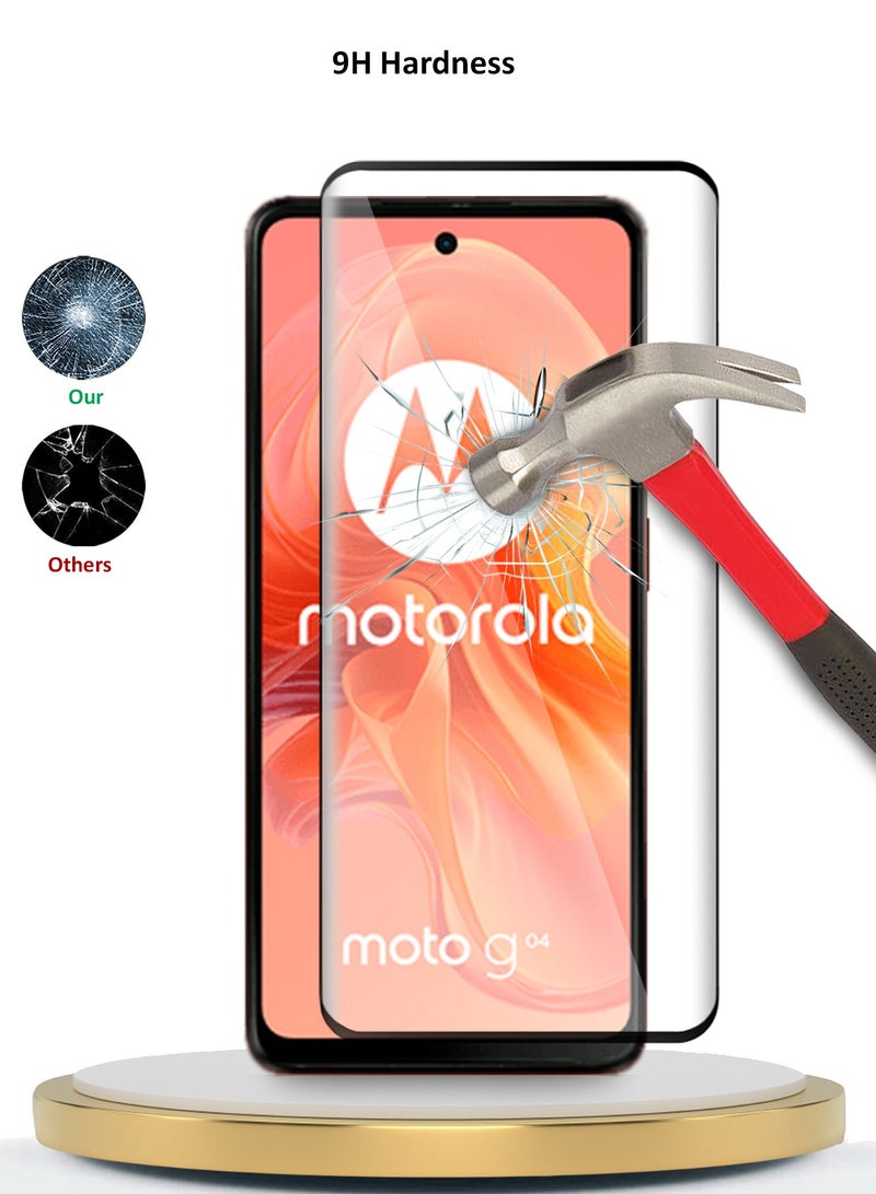 Motorola Moto G04 / G04s / G24 / G24 Power 4G 2024 Premium E2E Full Glue Full Cover Tempered Glass Screen Protector (MSGECN) - Clear/Black