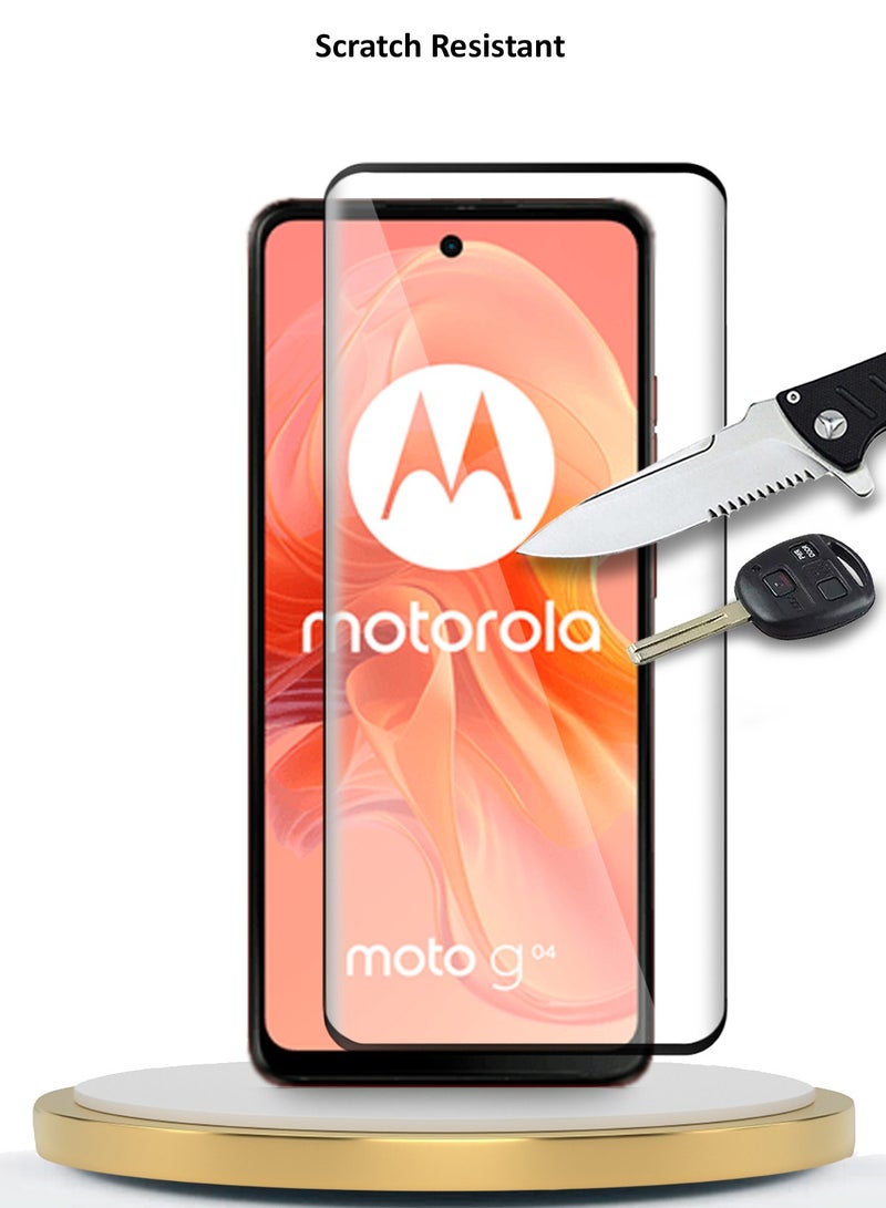 Motorola Moto G04 / G04s / G24 / G24 Power 4G 2024 Premium E2E Full Glue Full Cover Tempered Glass Screen Protector (MSGECN) - Clear/Black