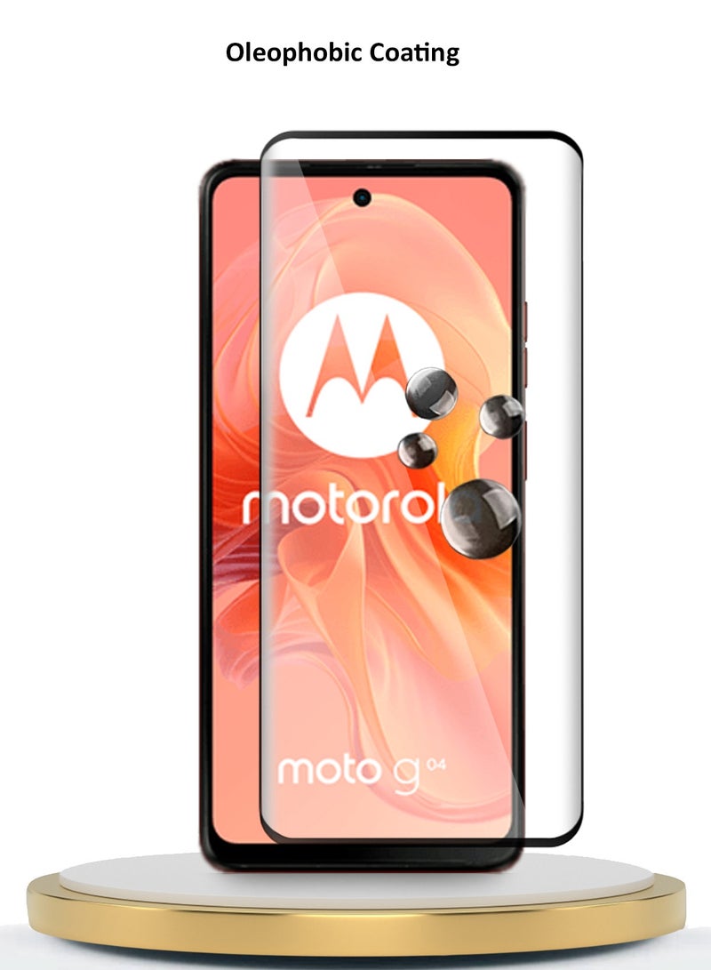 Motorola Moto G04 / G04s / G24 / G24 Power 4G 2024 Premium E2E Full Glue Full Cover Tempered Glass Screen Protector (MSGECN) - Clear/Black