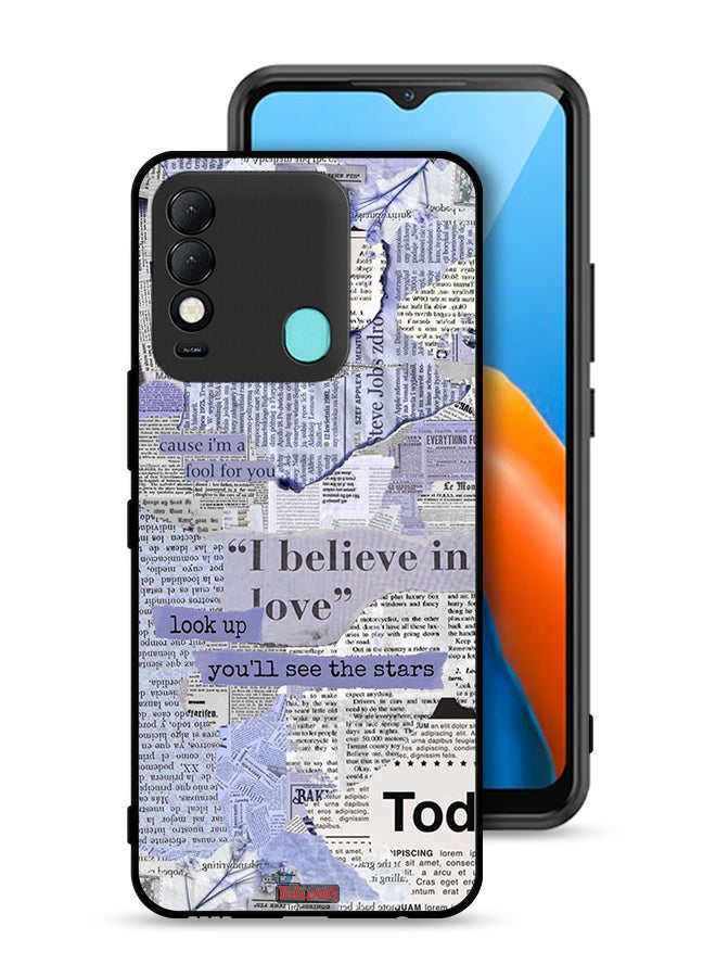 Tolwak Tecno Spark 8 Protective Case Cover Newspaper Pieces - Image 1