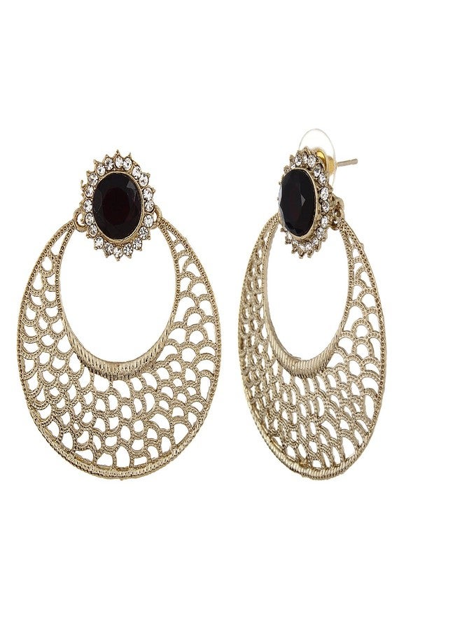 Shining Diva Latest Antique Traditional Dangle Earrings for Women and Girls (7775er) (Golden) - Image 2