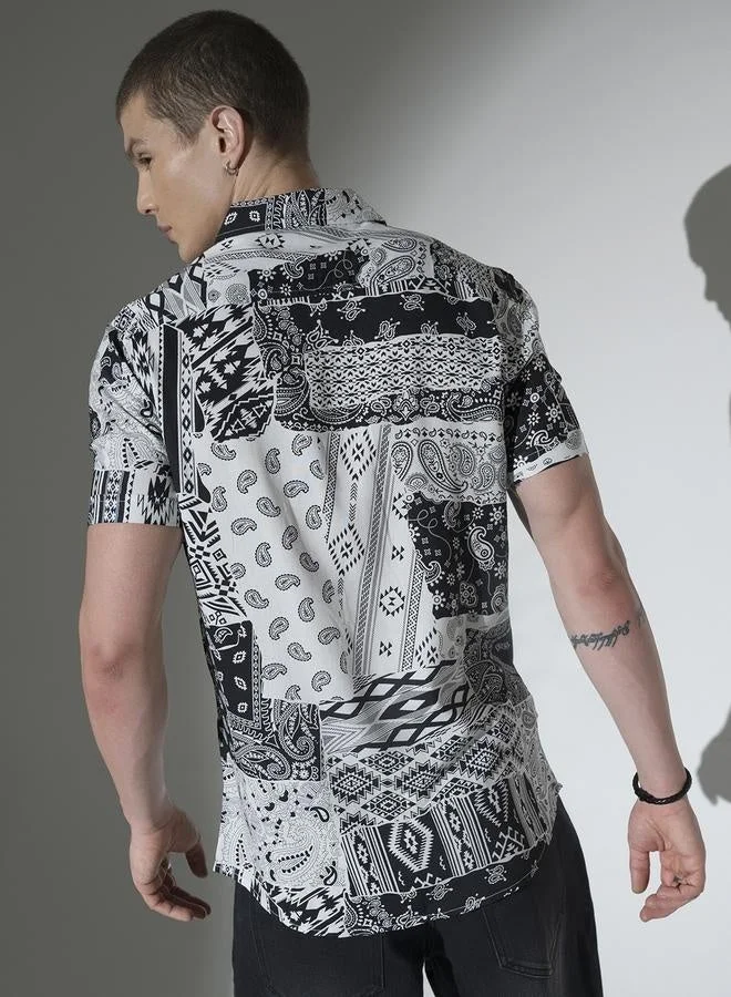 Hubberholme Multicolor Multicolor Ethnic Motif Shirt for Men, Stylish Casual Essential for Men | Best Price UAE