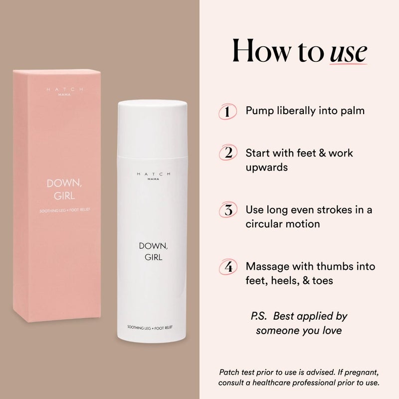 HATCH Down, Girl Cooling Leg + Foot Cream - Maternity Skin Care for Swollen Limbs - Ginger + Mint Cooling Cream for Feet - Gel-Based Soothing Foot Cream - Pregnancy Skin Care - 5oz - Image 3