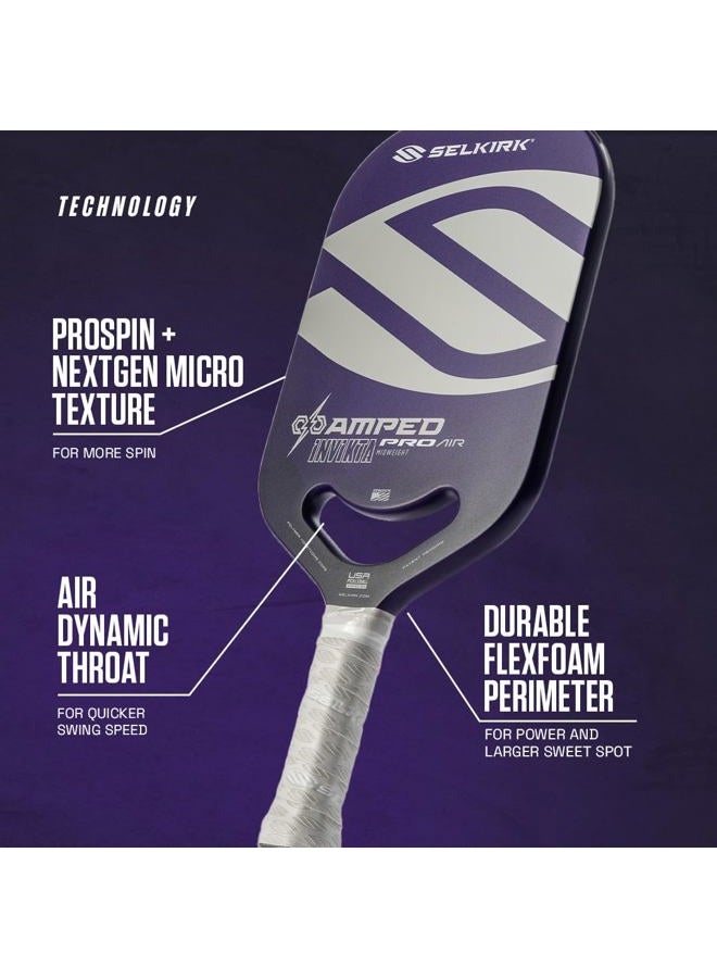 Selkirk Sport Amped Pro Air 2025 Pickleball Paddle | Fiberglass Pickleball Paddles with a Polypropylene X5+ 16mm Core | Throatflex | Flex Foam | Pickleball Rackets Made in The USA | Epic Purple - Image 4
