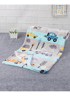 babyhug Babyhug Single Ply Mink Baby Blanket - City Print, Cozy, Travel-Friendly, Lightweight, 0-12M, 100x80cm  - Image 1