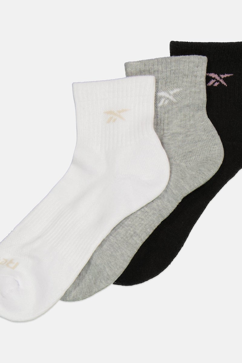 Reebok Women 6 Pairs Brand Logo Quarter Cut Socks, Multicolor - Image 2