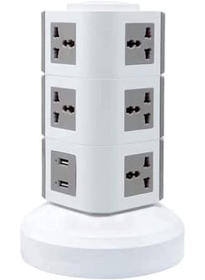 3 Layer Multi Socket 220V Tower Extension Electrical Outlet Lead with USB Ports 3M Cord and UK-Plug Power Strip Multi Charging Station  - Image 3