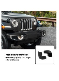 Excefore Car  Tow Hook, Bumper Tow Hook Covers, Front Bumper Tow Hook Rubber Sleeve Protectors, Compatible with Jeep Wrangler 4XE JL JK & Gladiator JT 2007-2024 (Black)  - Image 4