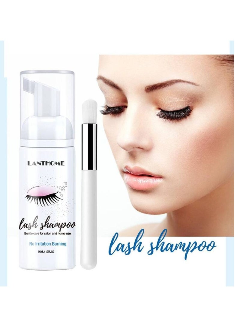 Lanthome Eyelashes Shampoo (50ml) Soft Eyelash Cleaning Graft Extension Eyelashes Mousse Foam For Women - Image 4