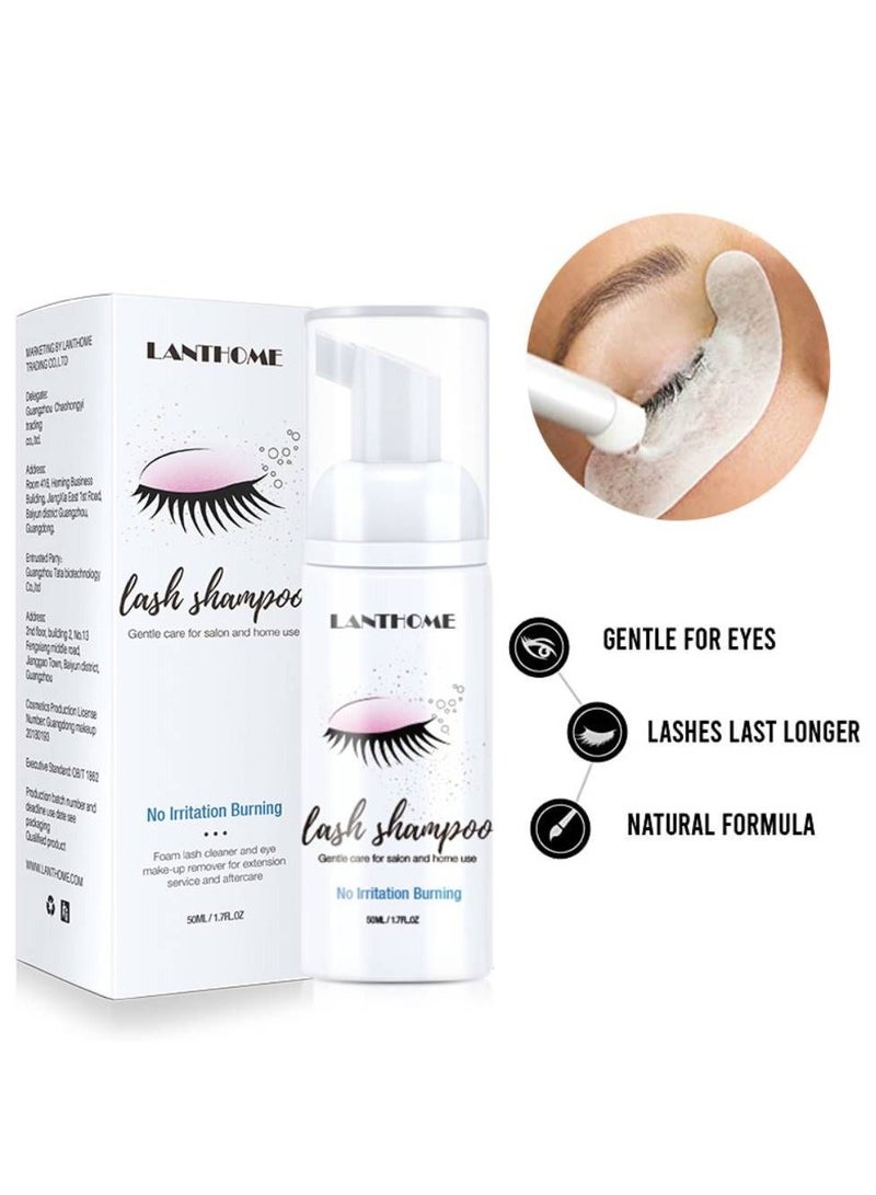 Lanthome Eyelashes Shampoo (50ml) Soft Eyelash Cleaning Graft Extension Eyelashes Mousse Foam For Women - Image 5