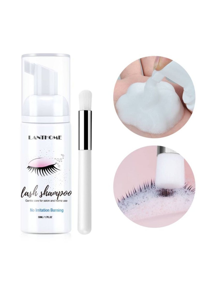 Lanthome Eyelashes Shampoo (50ml) Soft Eyelash Cleaning Graft Extension Eyelashes Mousse Foam For Women - Image 3