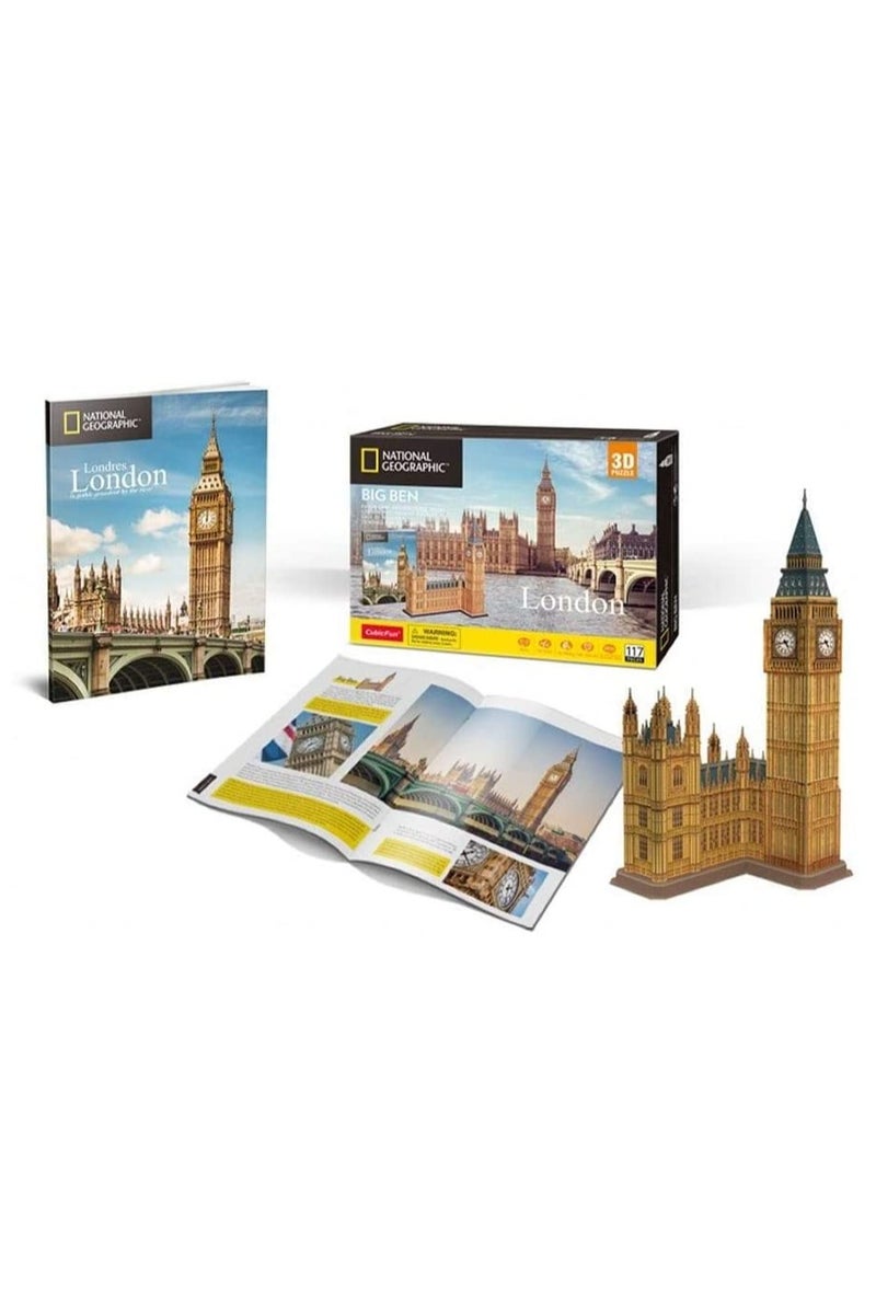 National Geographic 3D Puzzle Big Ben London 94-Pieces | Architectural Model | Easy to Assemble | Display Puzzle | No-Glue or Scissors Needed! | Building Kit | Puzzle for Kids & Adults | Challenging Puzzle | Arts & Crafts | Perfect for Stress Reliever and Puzzle Lovers - Image 4
