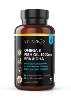 VITAPROS OMEGA 3 FISH OIL 1000mg EPA & DHA DHA & EPA contributes  - Image 1
