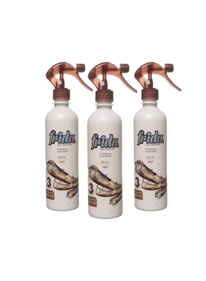 Offer of 3 Frida Oud Air Freshener Sprays – 460ml per pack