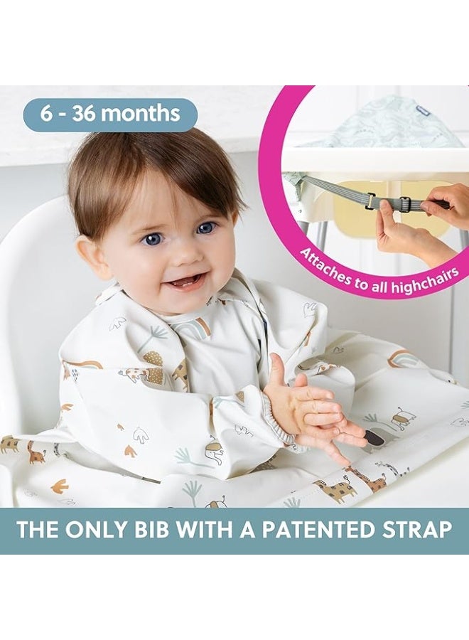 BIBaDO - Long Sleeve Baby Bibs - Babies & Toddlers 6-36 Months - Coverall Baby Led Weaning Bib - Easy Wipe, Soft & Waterproof - Image 3