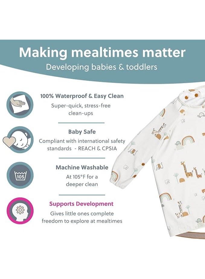 BIBaDO - Long Sleeve Baby Bibs - Babies & Toddlers 6-36 Months - Coverall Baby Led Weaning Bib - Easy Wipe, Soft & Waterproof - Image 2