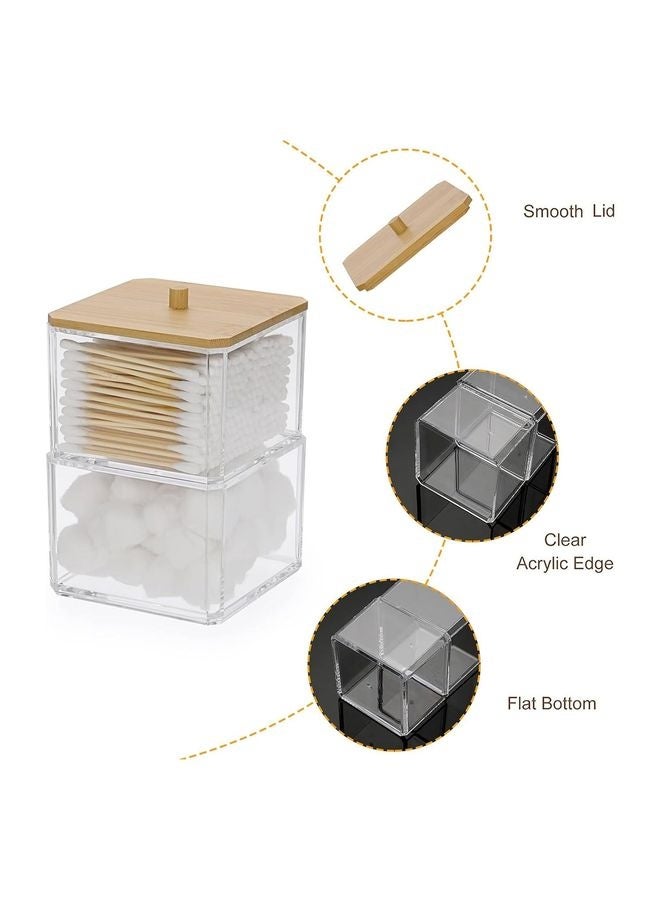 هومستر حامل موزع 2-قسم منظم الحمام النظيف جرة 2 شبكات قطن ماسحة/باد/كرة حامل حاوية مستحضرات تجميل مخزن للغش - Image 3