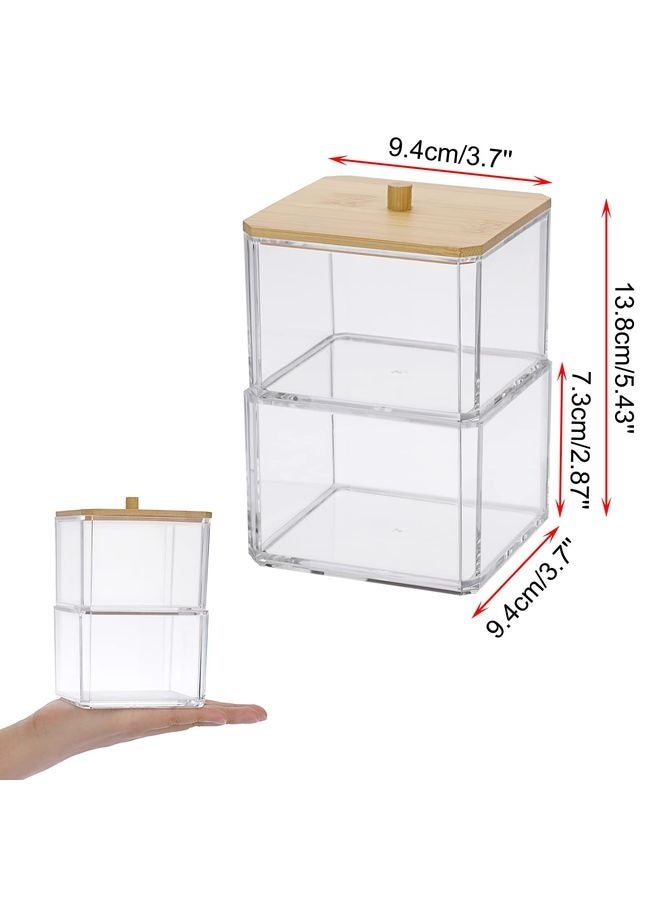 هومستر حامل موزع 2-قسم منظم الحمام النظيف جرة 2 شبكات قطن ماسحة/باد/كرة حامل حاوية مستحضرات تجميل مخزن للغش - Image 4