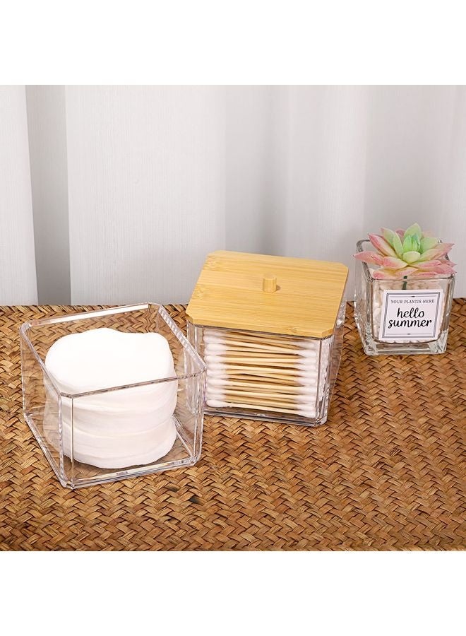 هومستر حامل موزع 2-قسم منظم الحمام النظيف جرة 2 شبكات قطن ماسحة/باد/كرة حامل حاوية مستحضرات تجميل مخزن للغش - Image 5