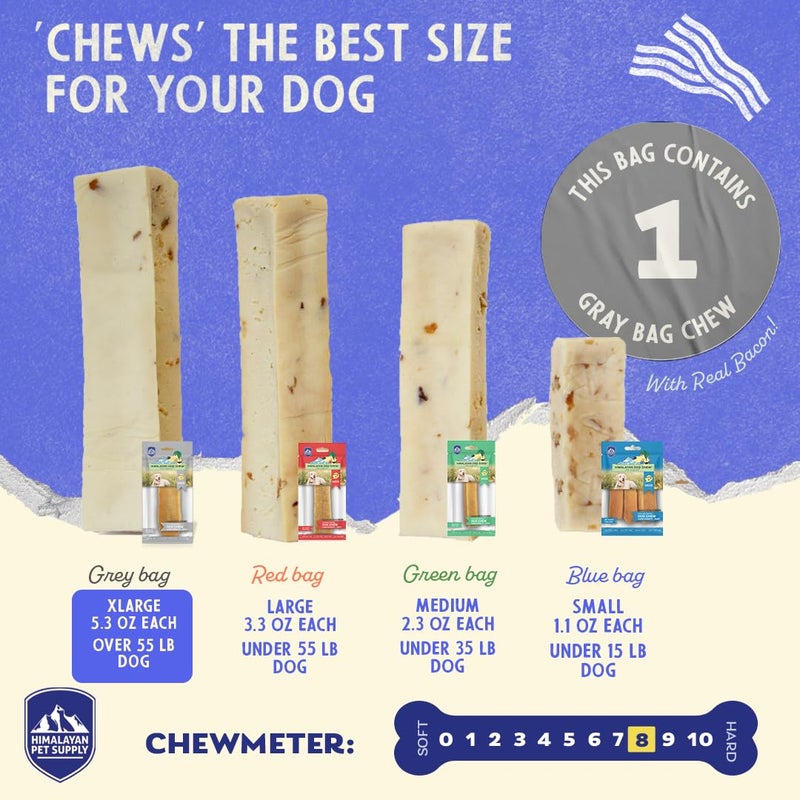 Himalayan Dog Chew Original Yak Cheese Chew, Bacon, 1 X-Large Stick, 5.3 oz, Gluten Free, Healthy Treats, Grain & Lactose Free 100% Natural, Long Lasting for Dogs Over 55 lbs - Image 3
