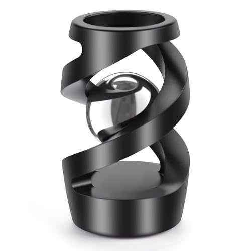 DOLASEV Upgraded Kinetic Desk Toys Kinetic Spinning Desk Toy for Office for Adults Quite Fidget Toys for Kids Teens Desk Fidgets for Adults with ADHD Black Silver - Image 1