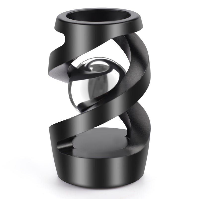 DOLASEV Upgraded Kinetic Desk Toys Kinetic Spinning Desk Toy for Office for Adults Quite Fidget Toys for Kids Teens Desk Fidgets for Adults with ADHD Black Silver - Image 2