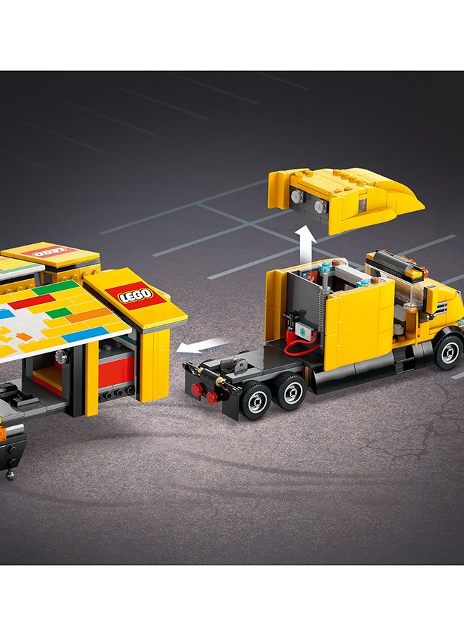 LEGO - City Yellow Delivery Truck with Trailer Toy for 8 Plus Year Old Boys and Girls, Semitruck Lorry Model Set, Forklift and 4 Minifigures for Pretend Play, Fun Gift for Kids 60440 (1061 pieces) - Image 1