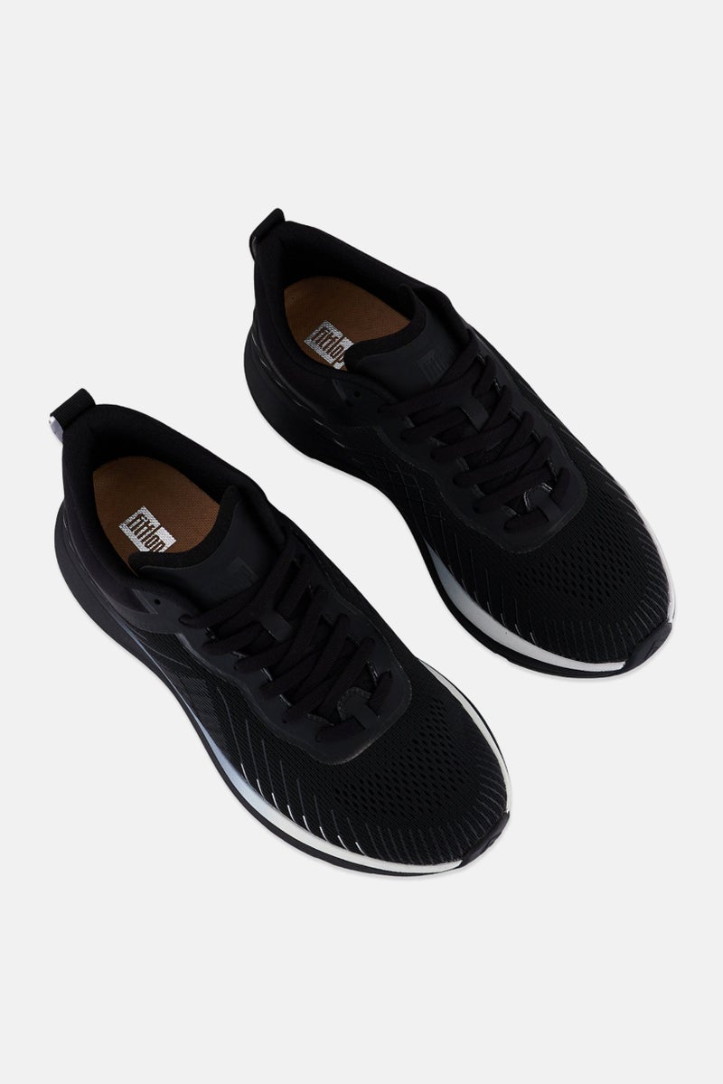 FitFlop أحذية جري نسائية مزودة بأربطة، سوداء - Image 4