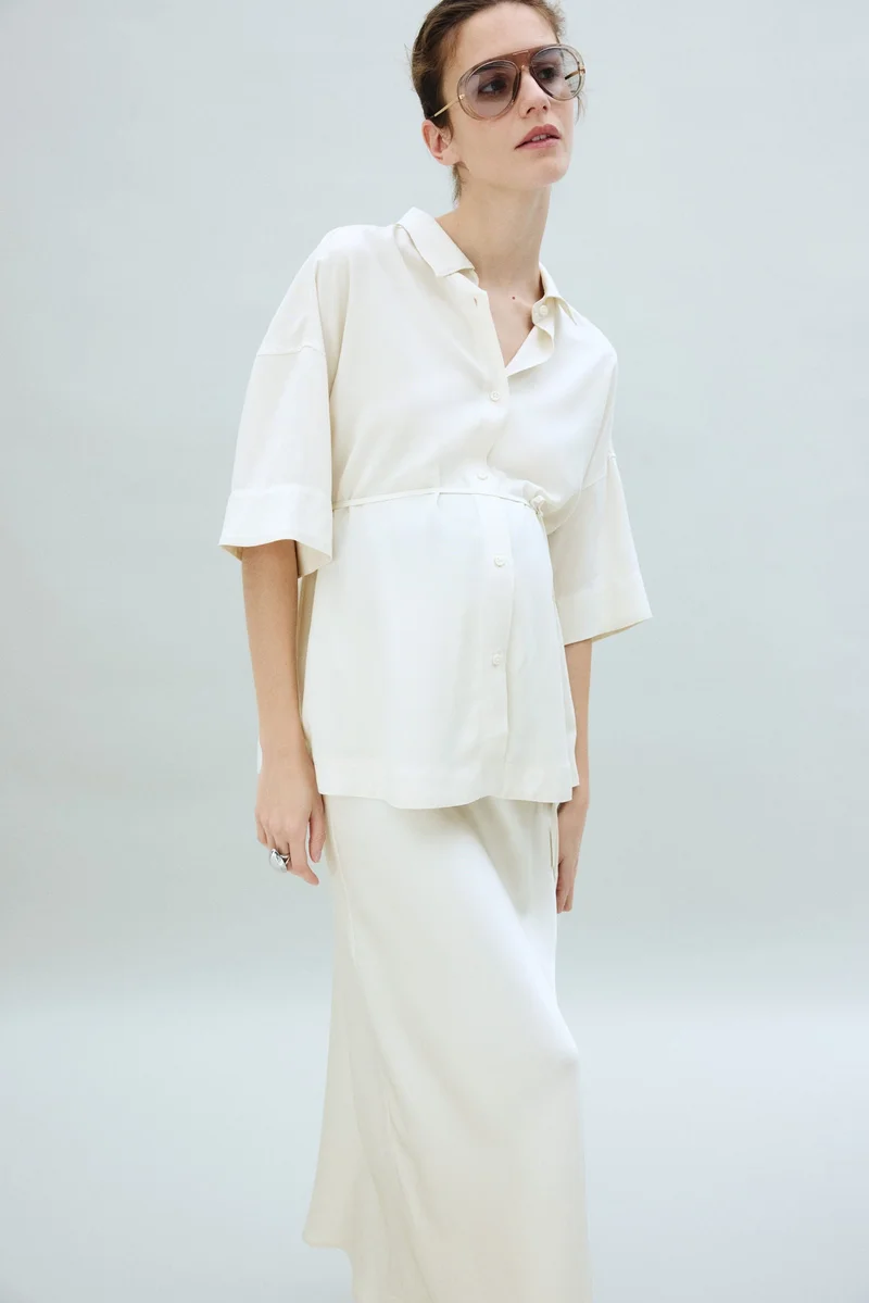 H&M MAMA Before &amp; After Tie-belt shirt