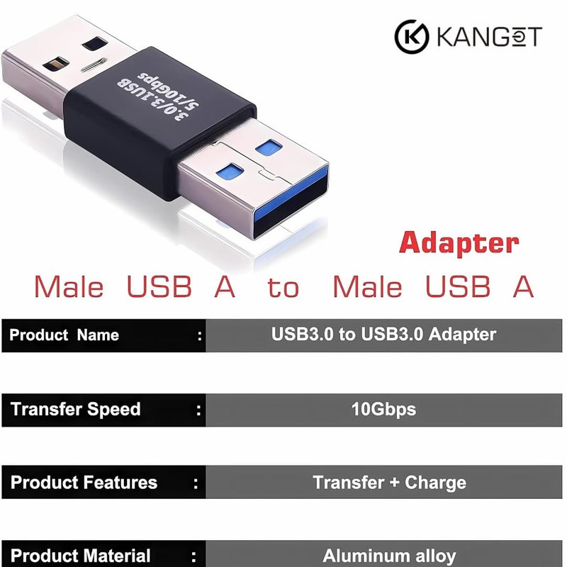 Kanget ® Type C USB 3.0 to USB 3.1 Adapter - High-Speed Male-to-Male Converter for Data Transfer - Image 3