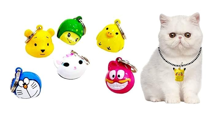 Pups&Pets Cartoon Bell for Collar Cats and Dogs, Pet Bell Included Ring Cartoon Design (2) - Image 1