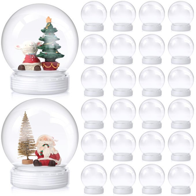 24 PCS 39 INCH DIY SNOW GLOBE BULK CLEAR WATER GLOBE WITH SCREW OFF CAP PLASTIC EMPTY SNOW CRAFT FOR HOME DIY CRAFT WEDDING DECORATION