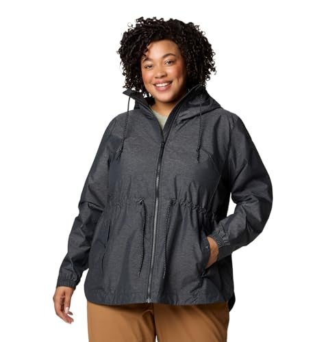 Columbia Womens Lillian Ridge II Waterproof Rain Jacket, Black, Large - Image 1