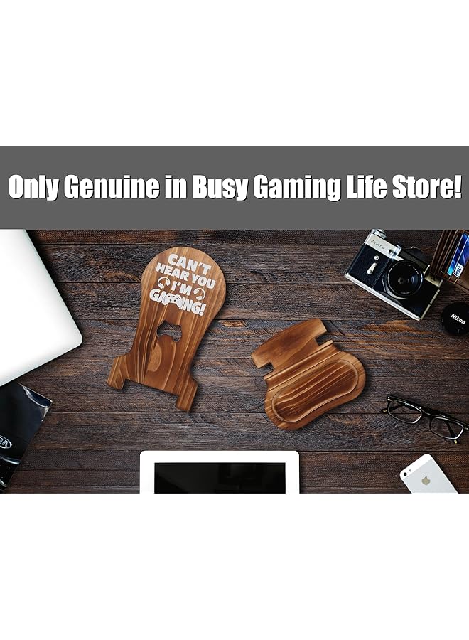 إيروريكس هدايا ألعاب للأولاد المراهقين ديكور غرفة الألعاب أفضل الهدايا حامل سماعة ألعاب خشبي للرجل والابن والصديق والزوج ملحقات الألعاب لسطح مكتب الألعاب لا أستطيع سماعك أنا ألعب - Image 4